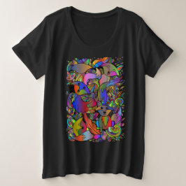 Colorful Fun Foxes Doodle a las mujeres