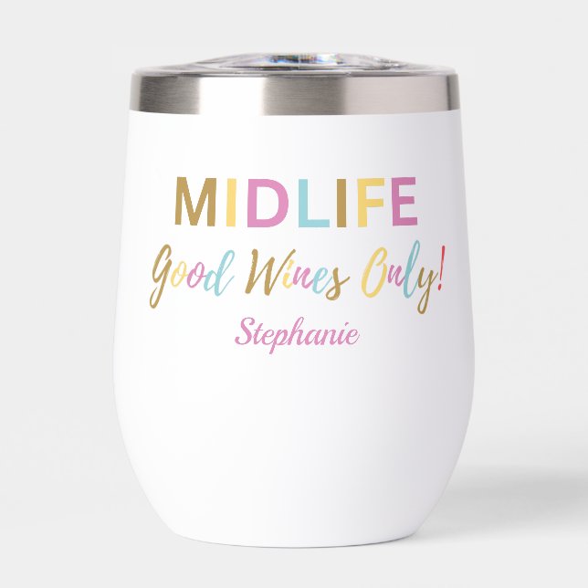 Colorful Funny Midlife Good Wines 50th Birthday (Frente)