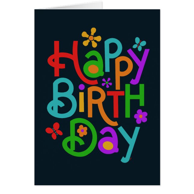 Colorful Happy Birthday Card (Frente)
