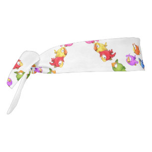 Colorful Happy Flying Birds Tie Headband Sparrows