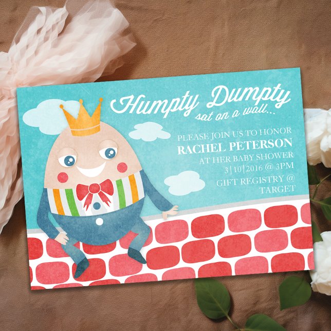Colorful Humpty Dumpty Invitación de Baby Shower (Colorful Humpty Dumpty Baby Shower Invitation
)