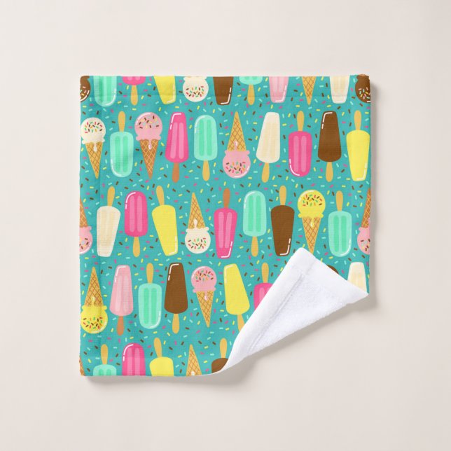 Colorful Ice Cream Pattern Summer  (Toallita)