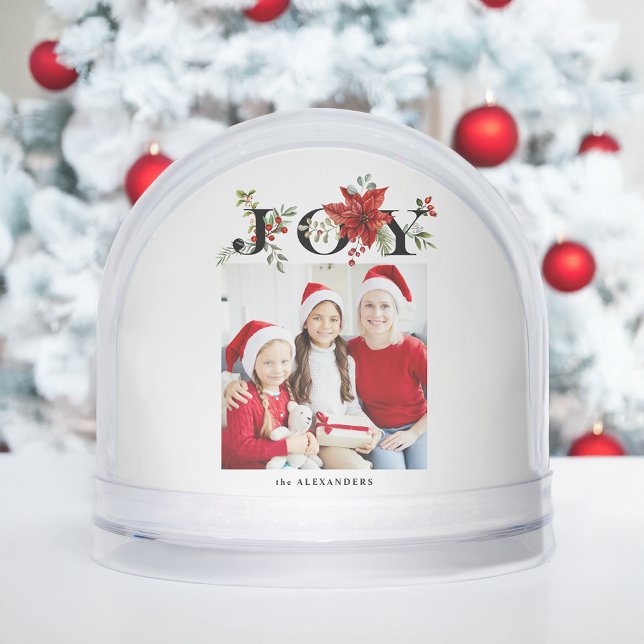 Colorful Joy w/Poinsettias Photo Snow Globe (Subido por el creador)