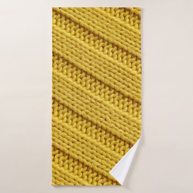 Colorful knitted textile texture. Yellow. (Toalla de baño)