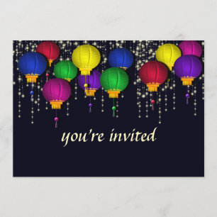 Colorful Lantern Party Invitación