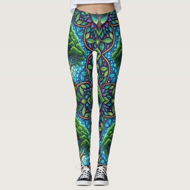 Colorful leggings featuring a vibrant, nature (Anverso)