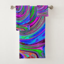 Colorful Magenta Swirl Retro Abstract Design