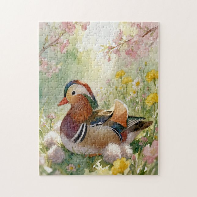Colorful Mandarin Duck Jigsaw Puzzle (Vertical)