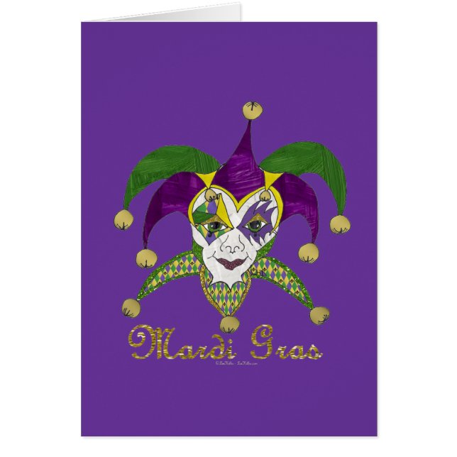 Colorful Mardi Gras Jesters Mask (Frente)
