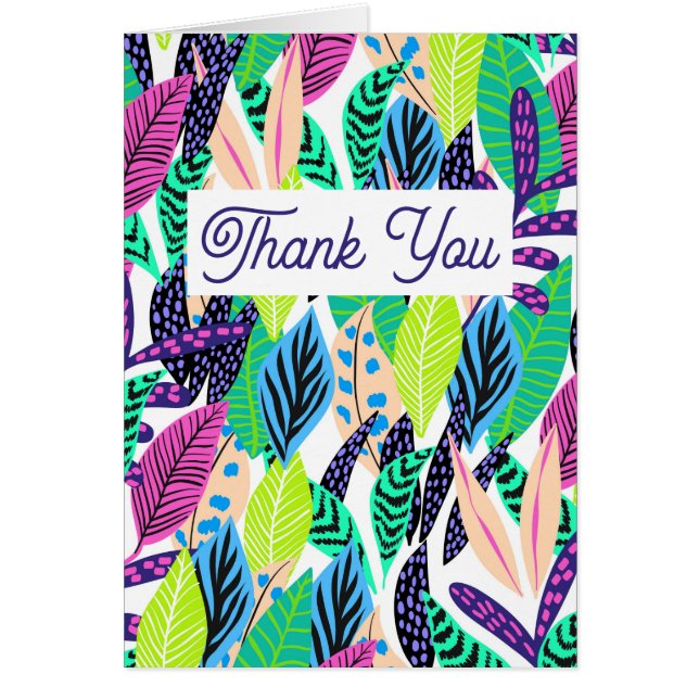 Colorful Modern Tropical Botanical Thank You (Frente)