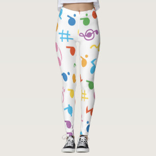 Colorful Music Notes patrón Leggings