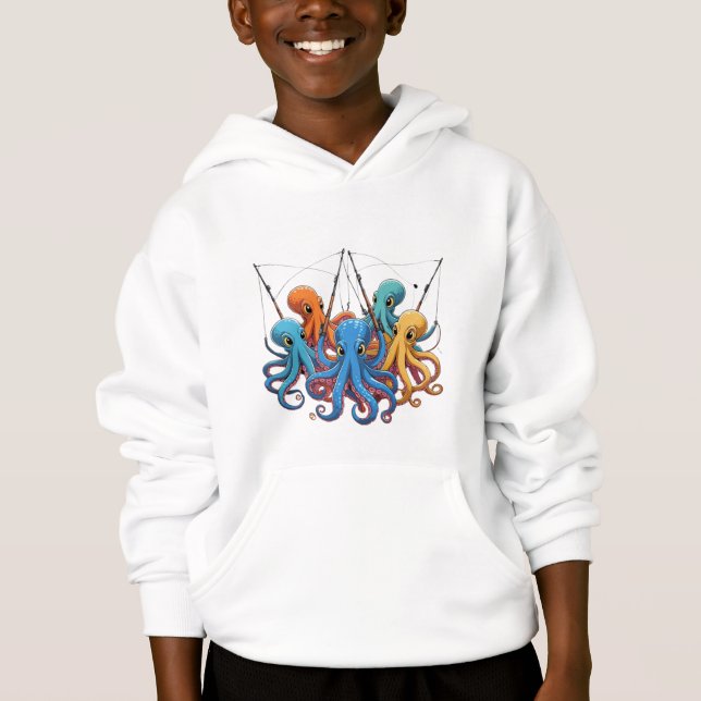 Colorful Octopus Crew – Kids’ Hoodie (Anverso)