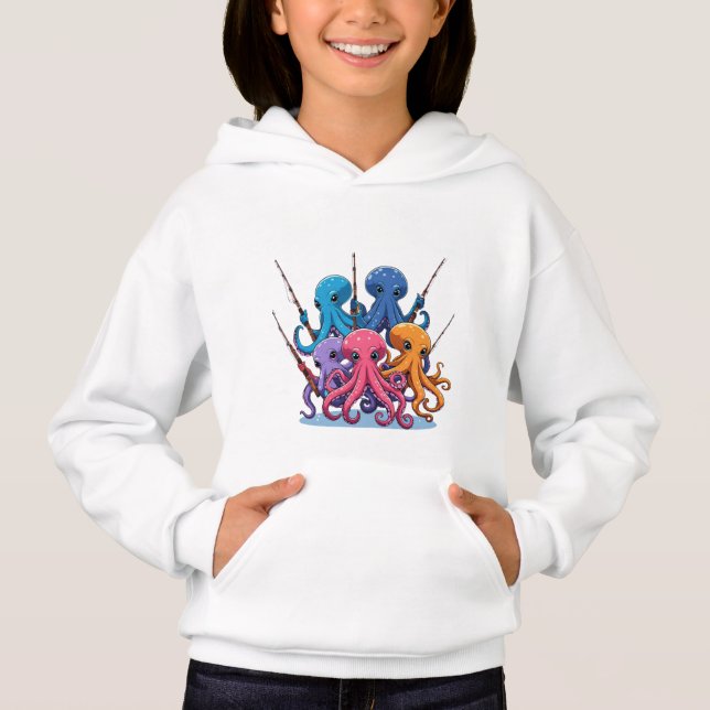 Colorful Octopus Fishing – Kids’ Hoodie (Anverso)