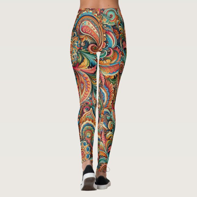 Colorful Paisley Leggings tout-imprimé (Reverso)