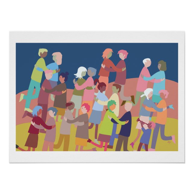 Colorful poster with dancing people (Anverso)