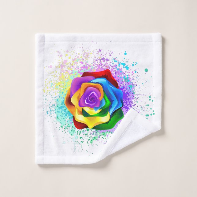 Colorful Rainbow Rose (Toallita)