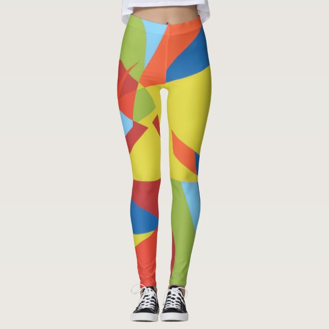 Colorful Toucan Vibes Abstract Leggings (Anverso)