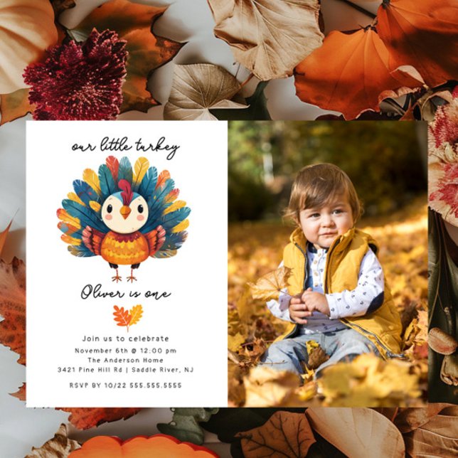 Colorful Turkey Foto Invitación al cumpleaños (Subido por el creador)
