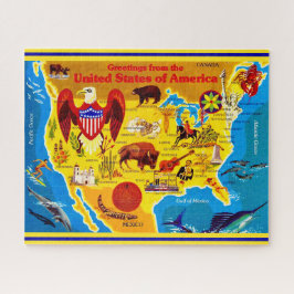 Colorful USA Map 16x20 Jigsaw Puzzle