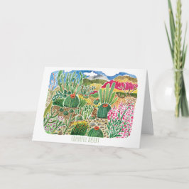 Colorida acuarela del desierto 5 x 7 tarjeta de cu