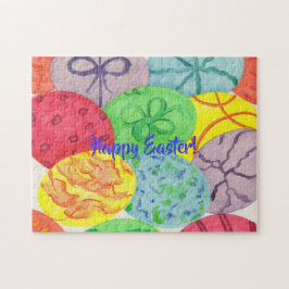 Colorida acuarela Huevos de Pascua Rompecabezas