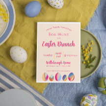 Colorida acuarela Invitación a Brunch de Pascua