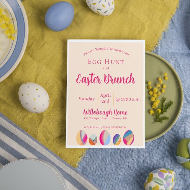 Colorida acuarela Invitación a Brunch de Pascua (Subido por el creador)