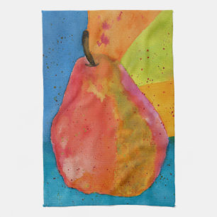 Colorida acuarela Pear Kitchen Toalla