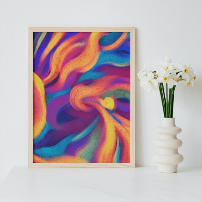 Colorida acuarela sobre las olas abstractas arte (Subido por el creador)