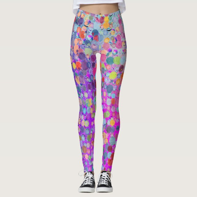 Colorida acuarela Yoga Pants Leggings (Anverso)