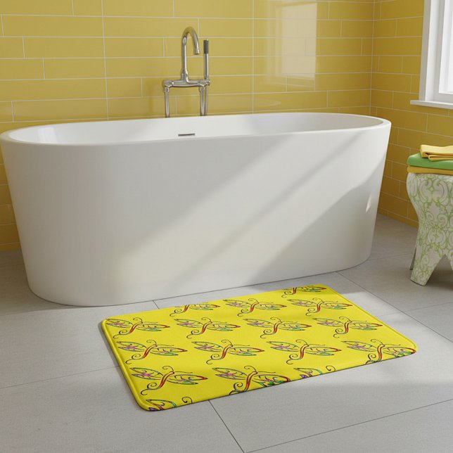 Colorida alfombra de baño de libélulas (Subido por el creador)