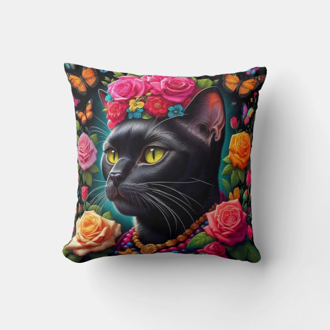 ¡Colorida almohada de gato! (Anverso)