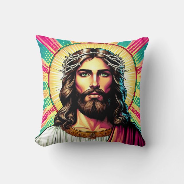 ¡Colorida almohada de Jesús! (Anverso)