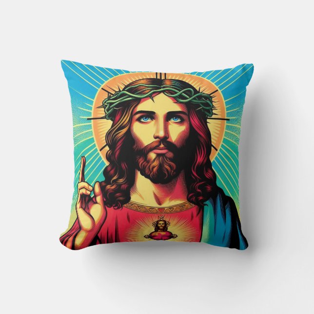 ¡Colorida almohada de Jesús! (Anverso)