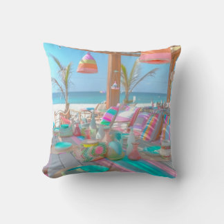Colorida Almohada de Verano para Lanzar en Paraíso