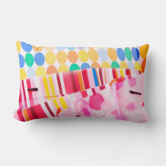 Colorida almohada lumbar Polkadots (Anverso)