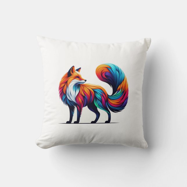 Colorida almohada Majestic Fox (Anverso)