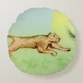 Colorida almohada redonda ilustrada - Chase