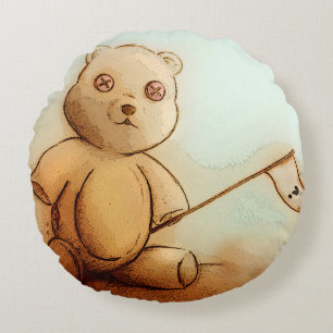 Colorida almohada redonda ilustrada - Teddy