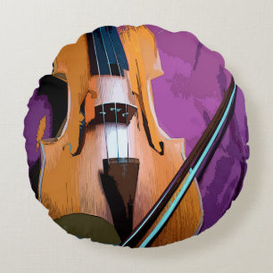 Colorida almohada redonda ilustrada - Viola