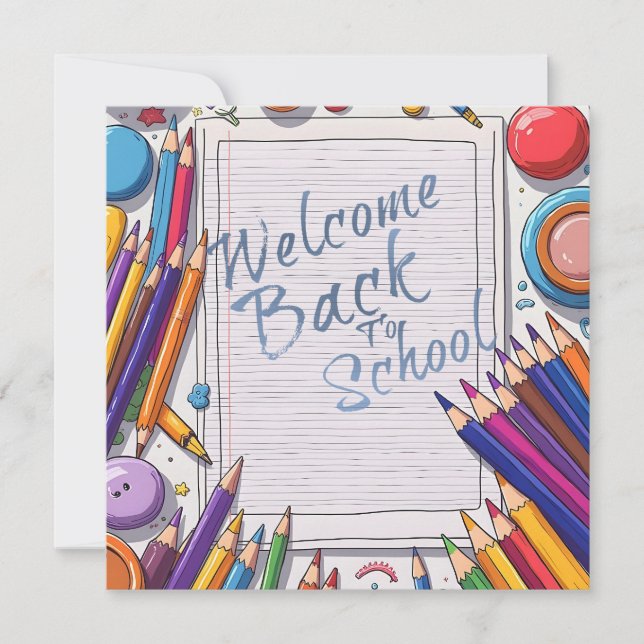 Colorida bienvenida de vuelta al diseño escolar (Anverso)