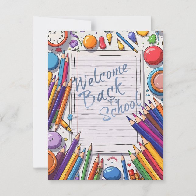Colorida bienvenida de vuelta al diseño escolar (Anverso)