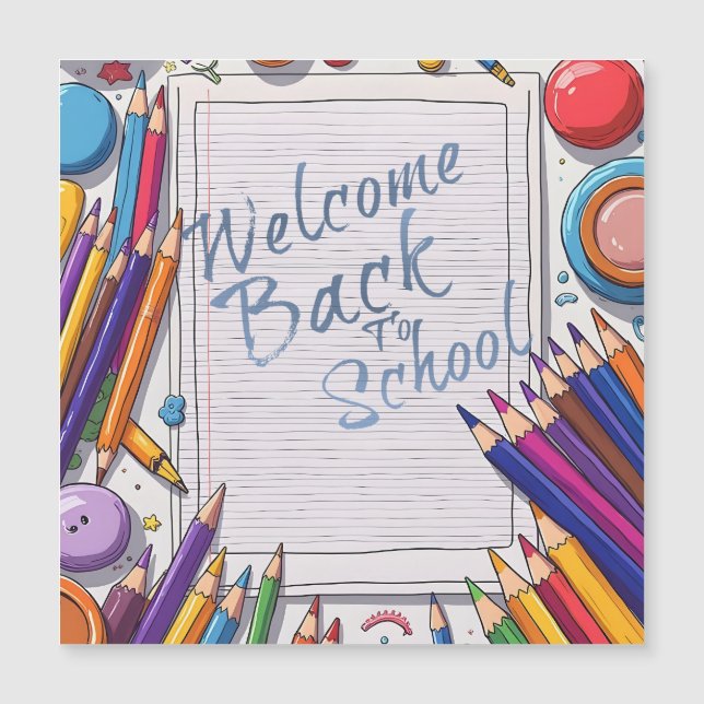 Colorida bienvenida de vuelta al diseño escolar (Anverso)