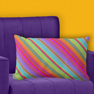Colorida Bohemia Negrita Negrita a rayas almohada