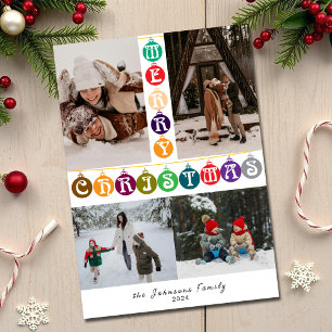 Colorida bola de navidad de mora 4 foto familiar