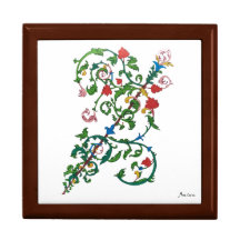 Colorida caja de joyas de madera de ornamento roma