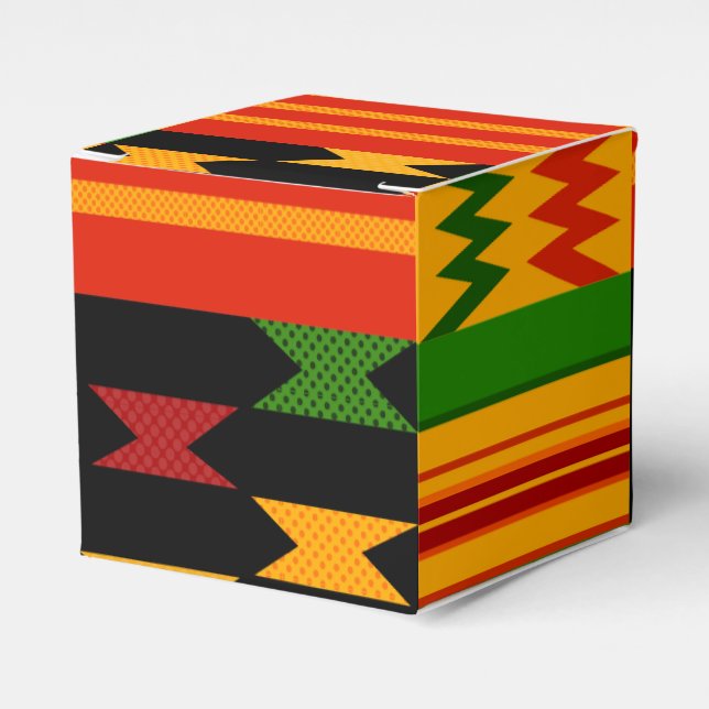 Colorida caja de Kente Favor (Costado Anverso)