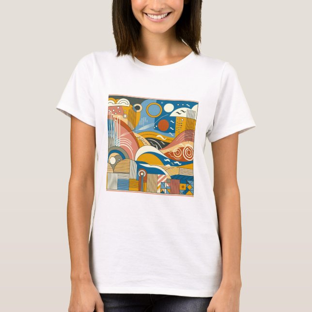 Colorida camiseta abstracta de mujeres (Anverso)