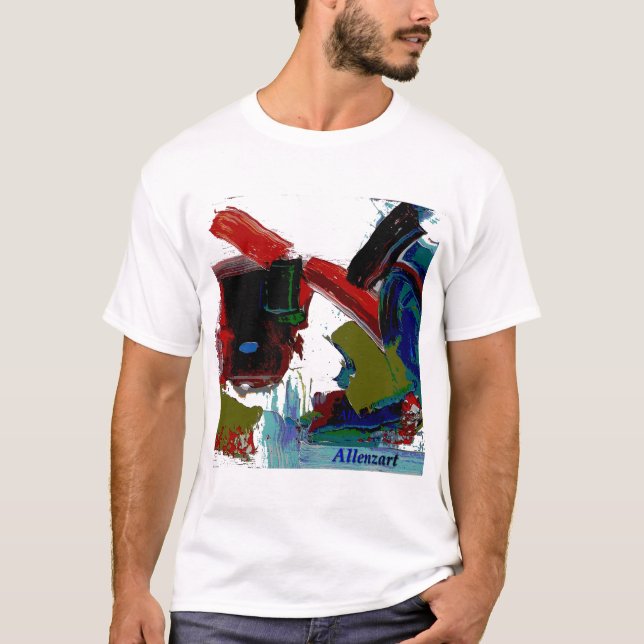 Colorida camiseta artística abstracta (Anverso)
