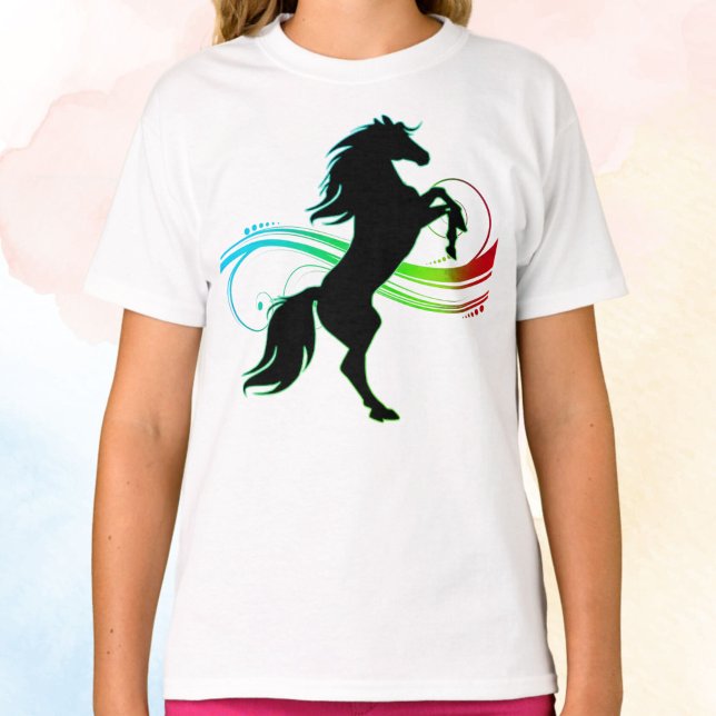 Colorida camiseta de Chicas de caballos (Horse Swirl Tee)